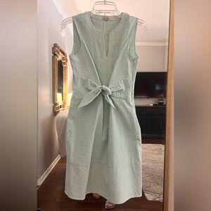 Daniel Cremieux preppy green white seersucker dress size 4
